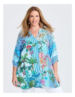 Natural Oasis Stripe Tunic in Print