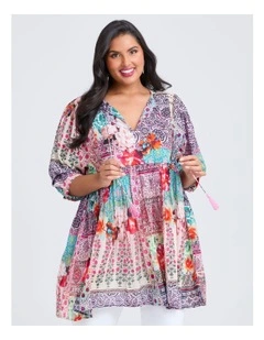 Cotton Patchwork Floral Tunic Print
