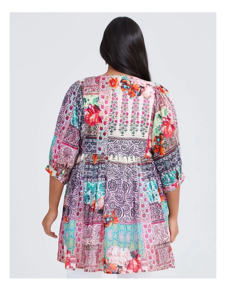 Cotton Patchwork Floral Tunic Print image 2