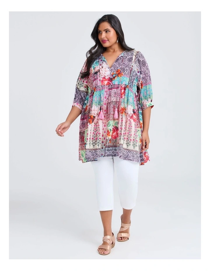 Cotton Patchwork Floral Tunic Print image 3