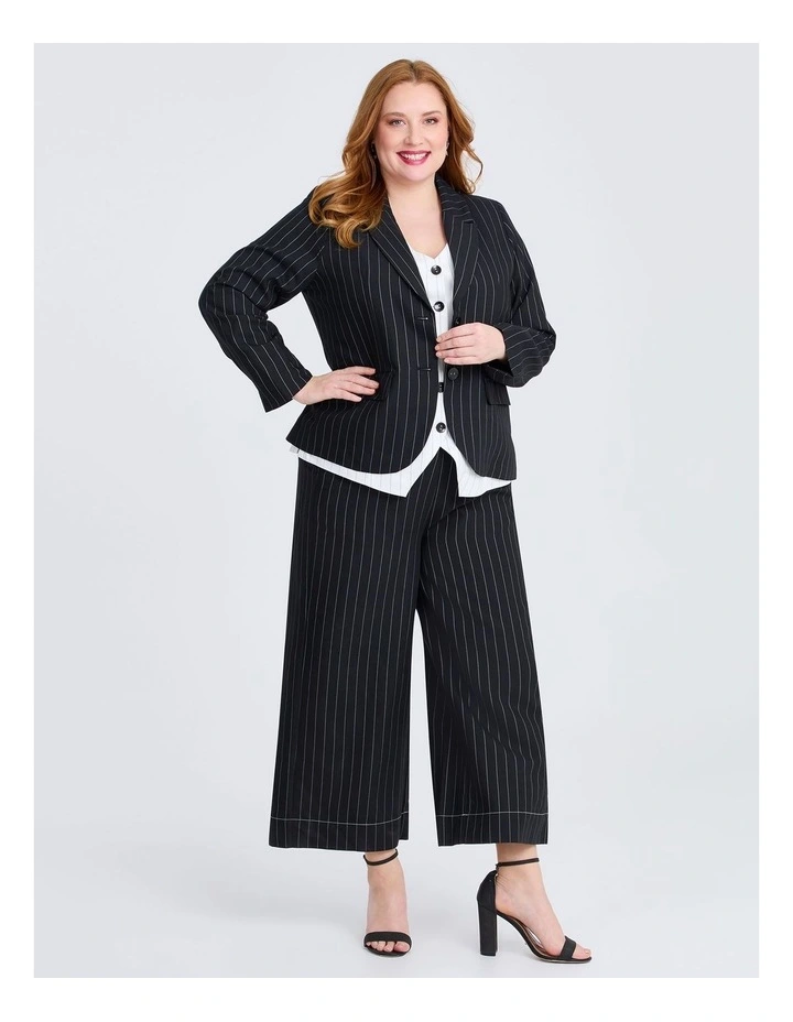 Bronte Pinstripe Vest in Off White Pinstripe image 4