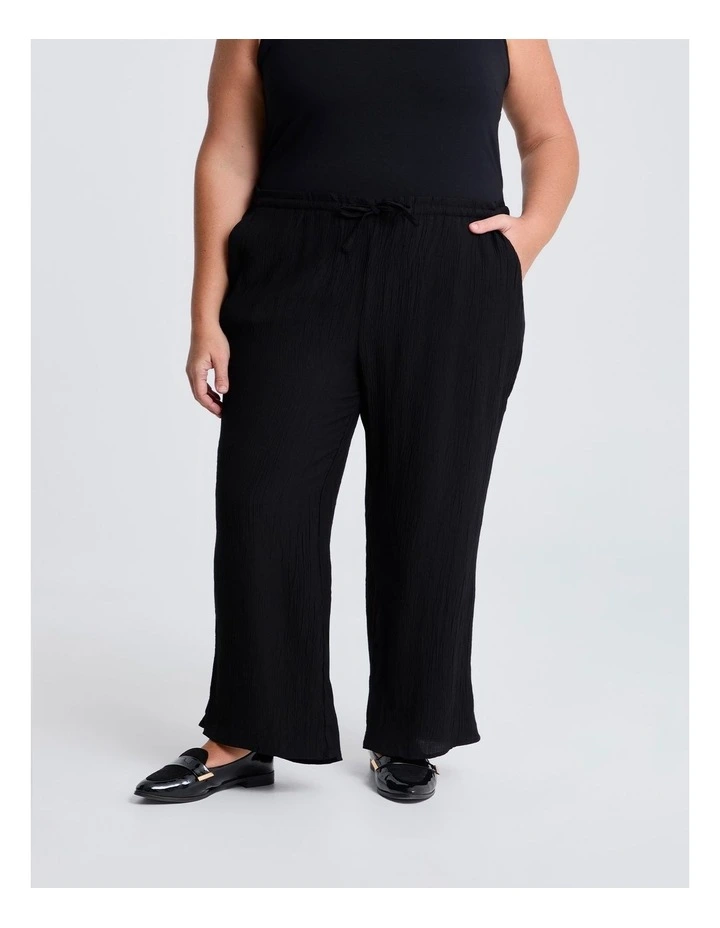 Petite Cristy Wide Leg Pant in Black image 1