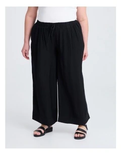 Petite Natural Wide Leg Pant in Black