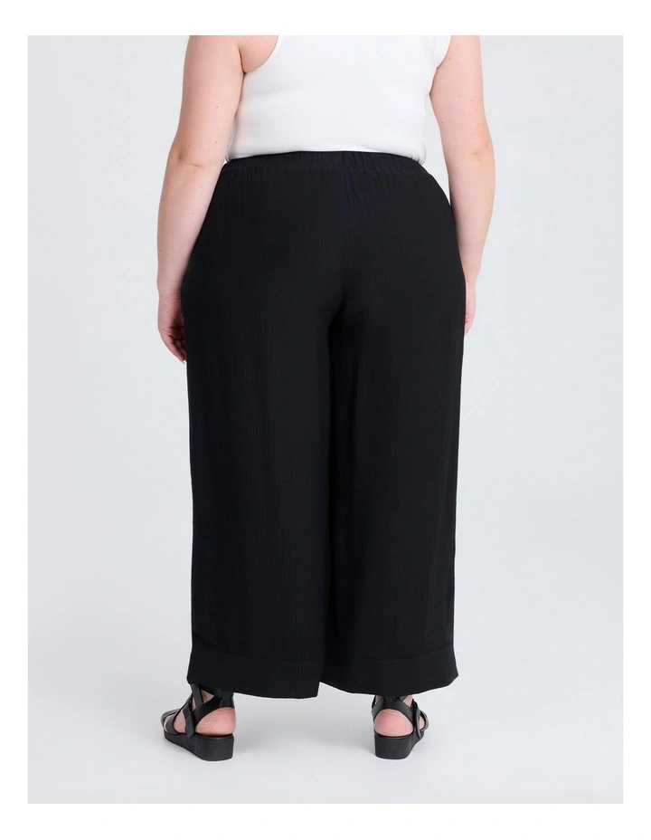 Petite Natural Wide Leg Pant in Black image 2
