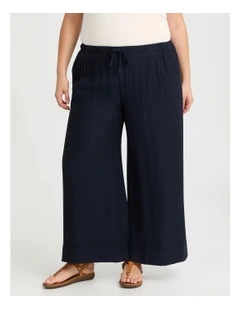 Petite Natural Wide Leg Pant in Navy