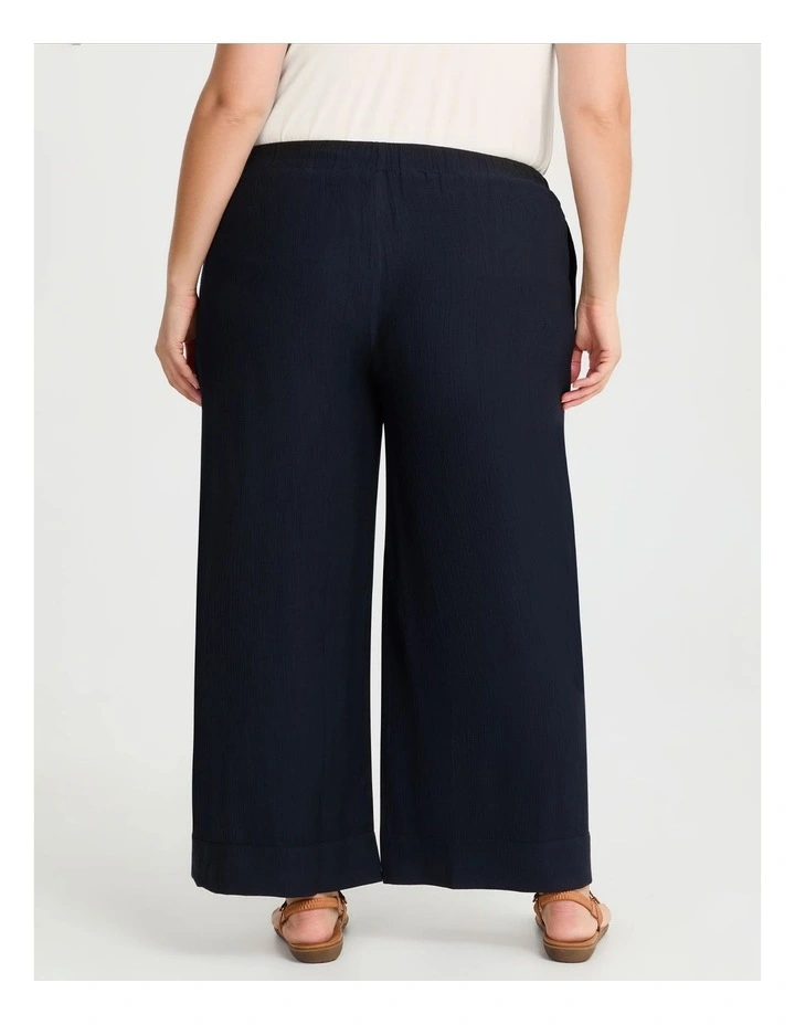 Petite Natural Wide Leg Pant in Navy image 2