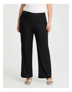 Tall Stretch Linen Bea Wide Pant in Black