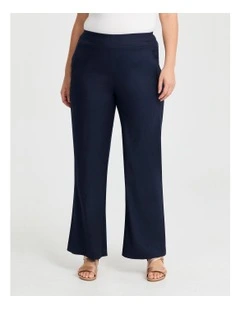 Tall Stretch Linen Bea Wide Pant in Dark Indigo