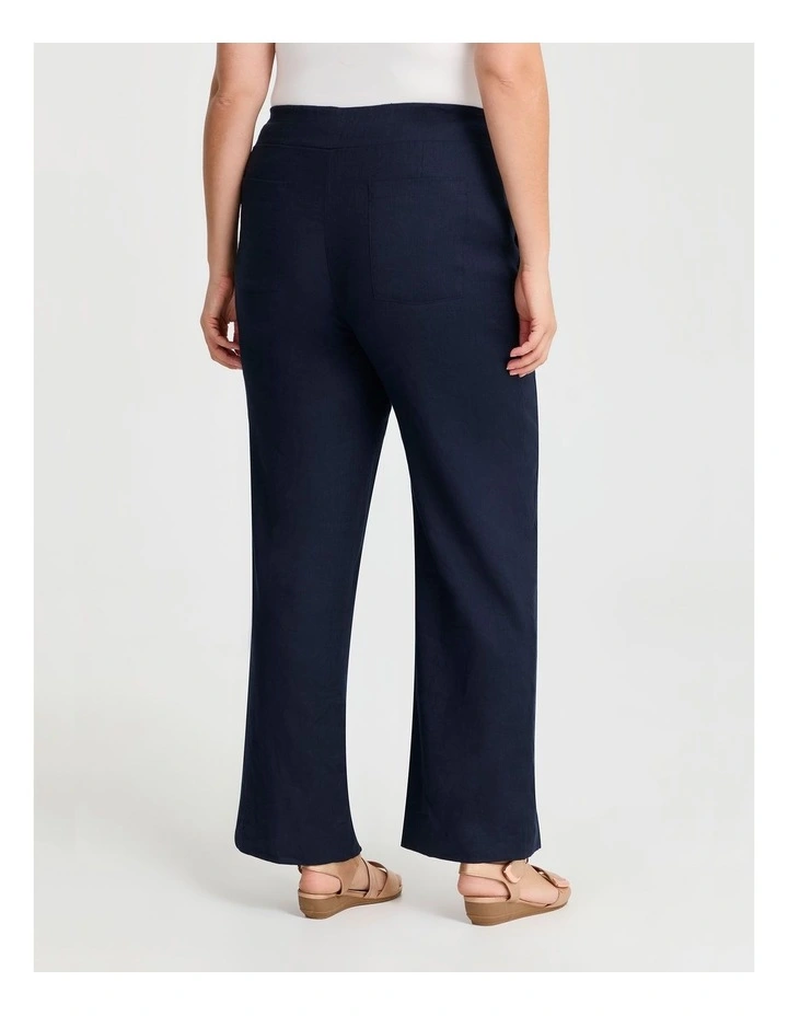 Tall Stretch Linen Bea Wide Pant in Dark Indigo image 2