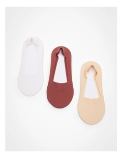 No Show Invisible Socks 3 Pack in Neutral