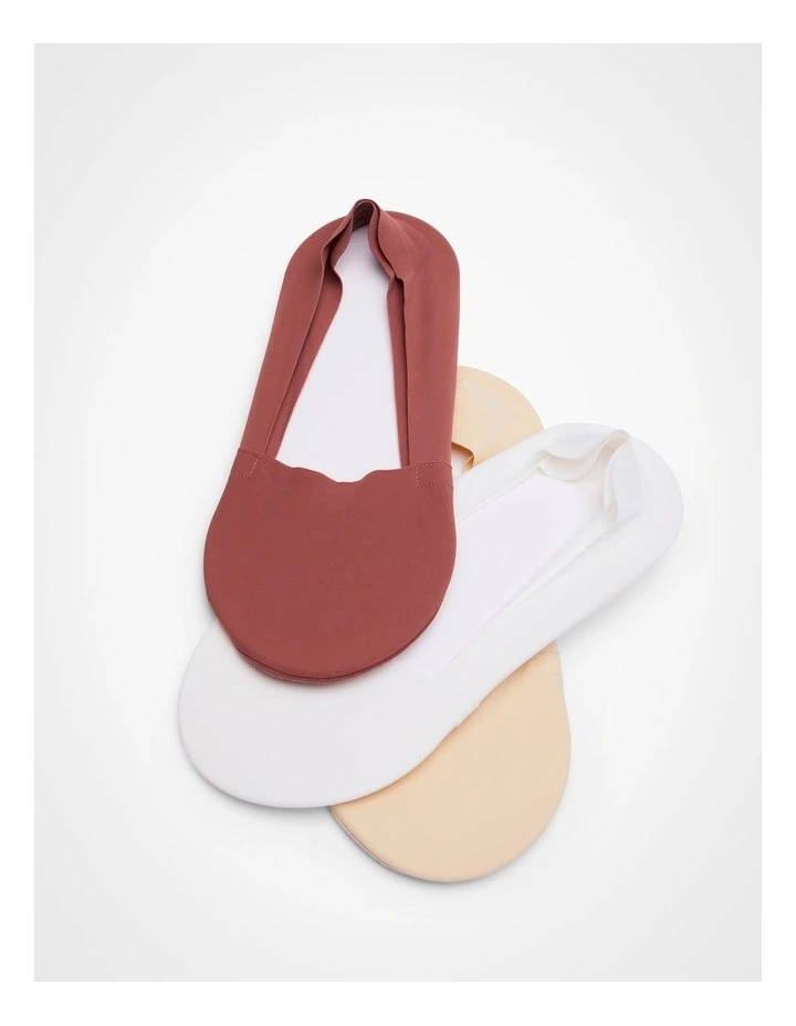 No Show Invisible Socks 3 Pack in Neutral image 5