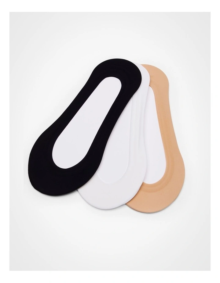 Low Cut Invisible Socks Pack Of 3 in Multi image 5