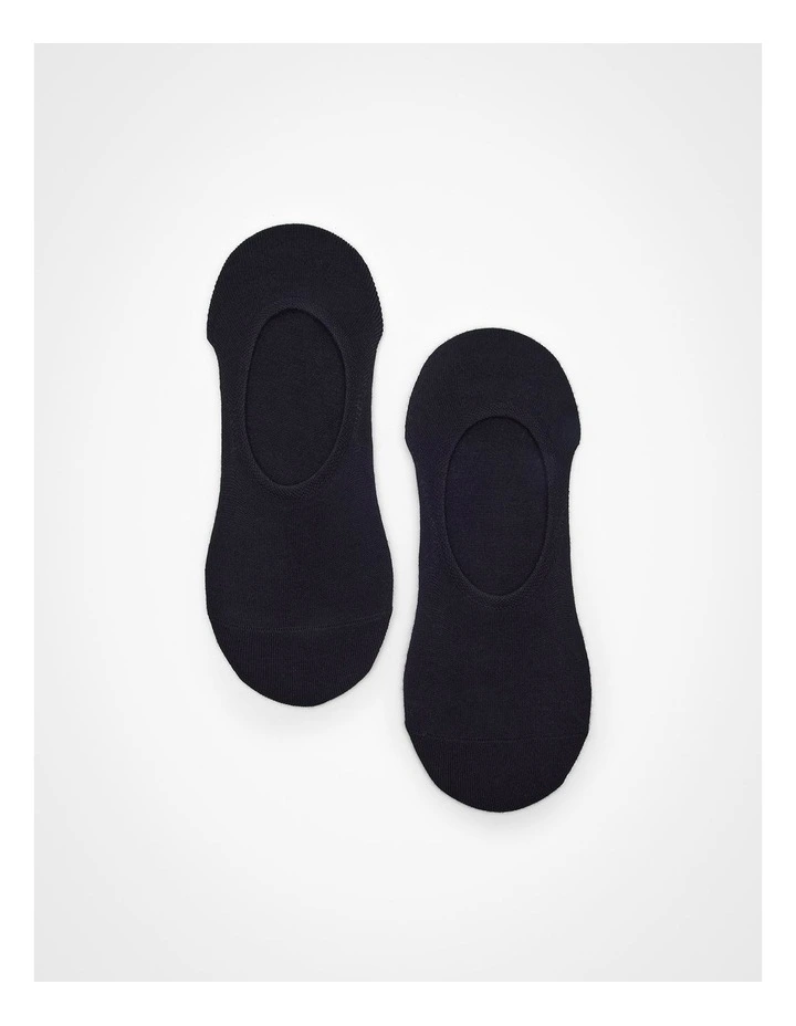 Black Bamboo No Show Socks 5 Pack in Black image 2