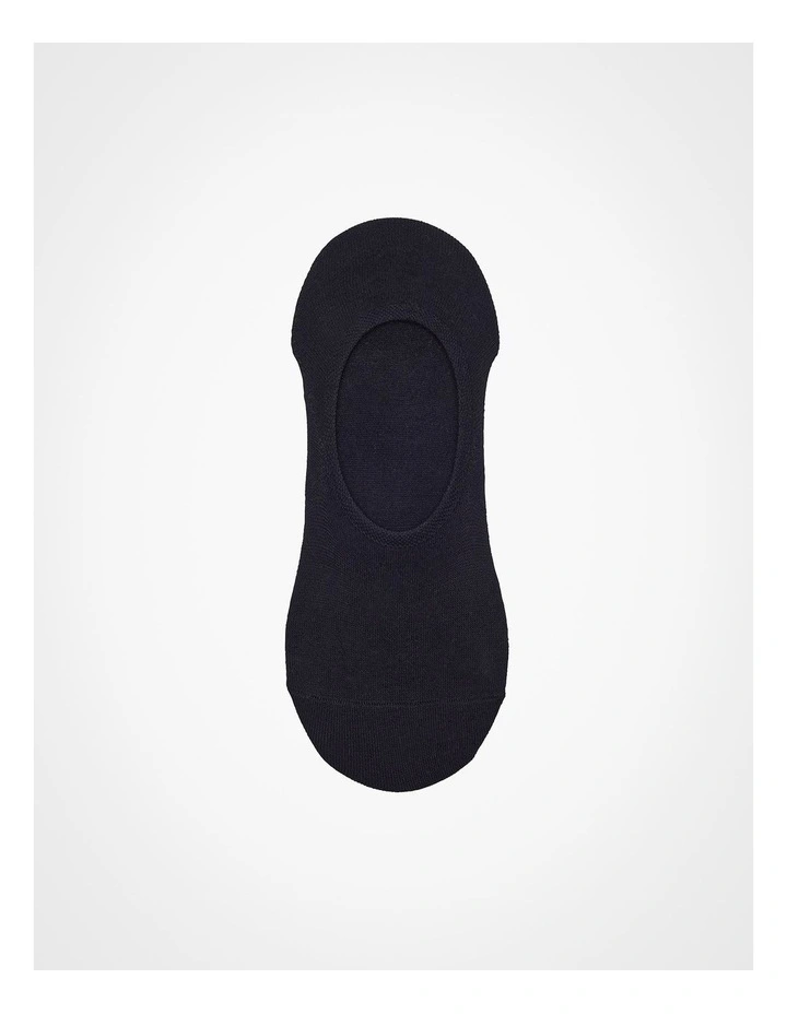 Black Bamboo No Show Socks 5 Pack in Black image 3
