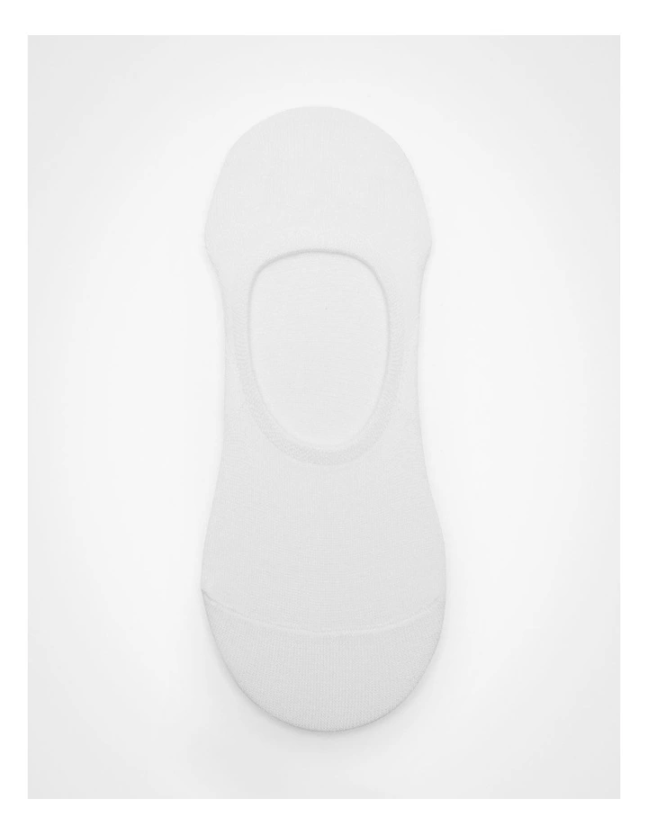 White Bamboo No Show Socks 5 Pack in White image 3