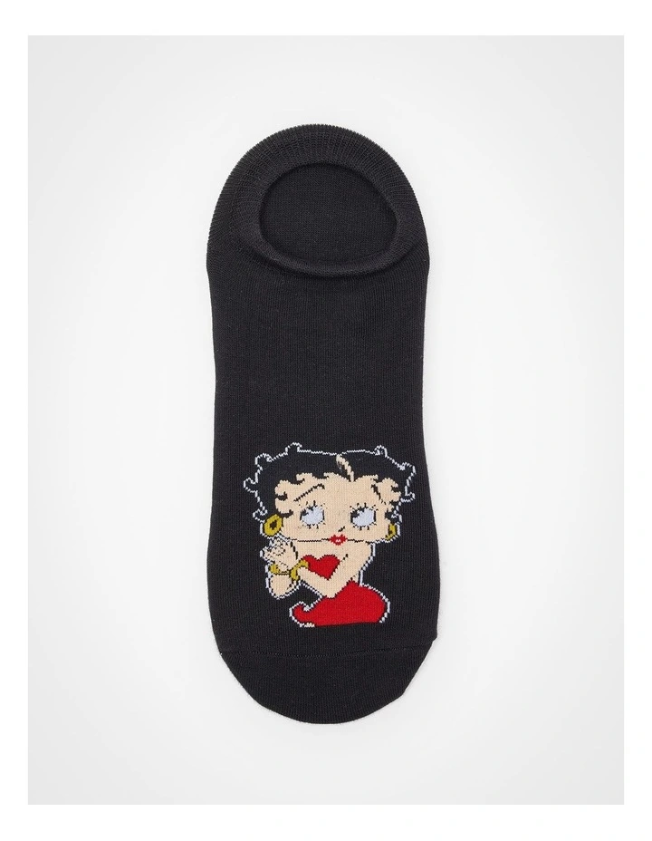 3Pk Betty Boop Cotton Ankle Socks Multi image 3