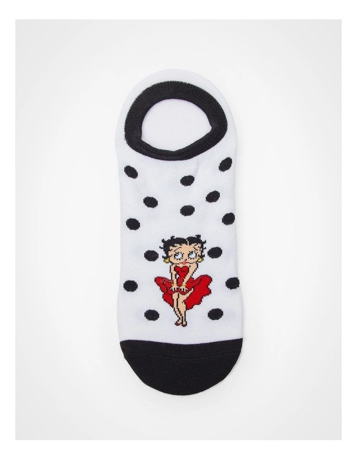 3Pk Betty Boop Cotton Ankle Socks Multi image 4