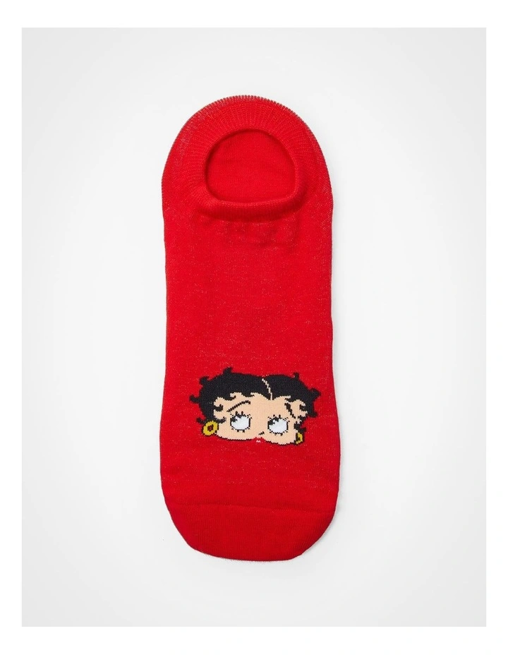 3Pk Betty Boop Cotton Ankle Socks Multi image 5