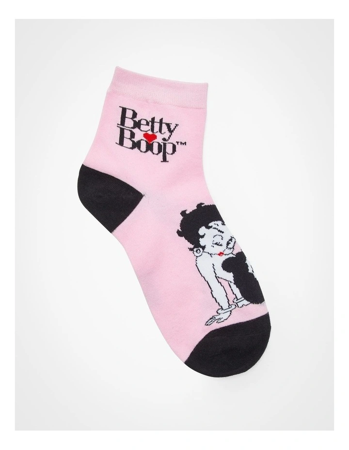 3Pk Betty Boop Cotton Socks in Multi image 3