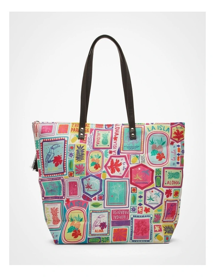 Bright Stamps Tote Bag in Multi image 2