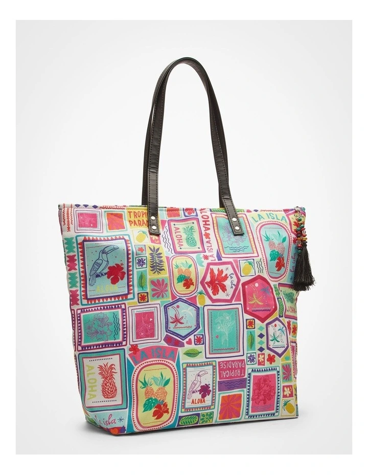 Bright Stamps Tote Bag in Multi image 3