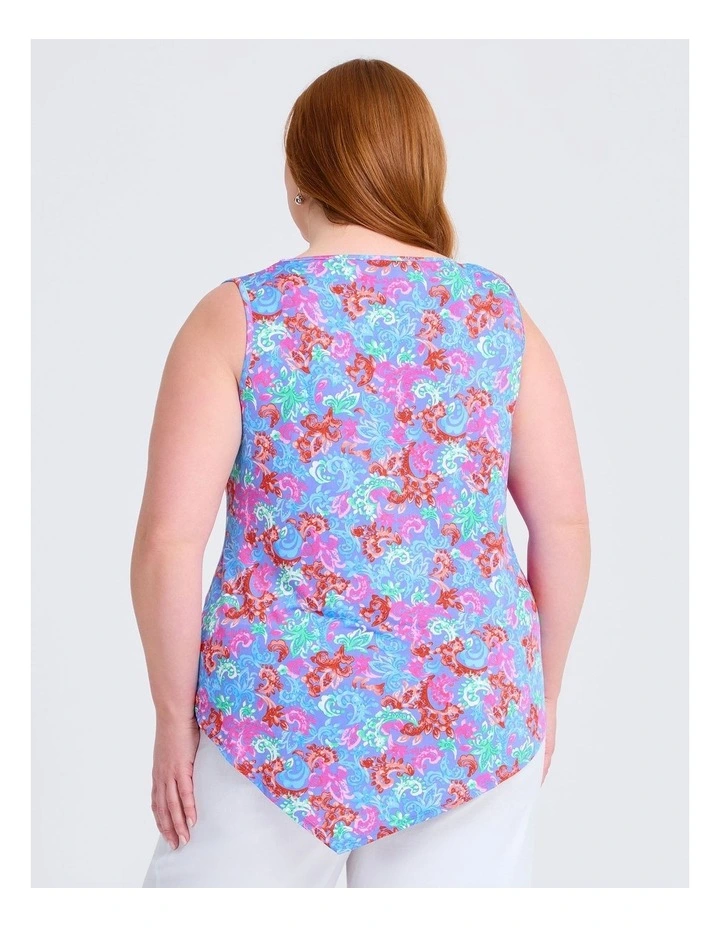 Printed Mix Media Tank in Multi image 2