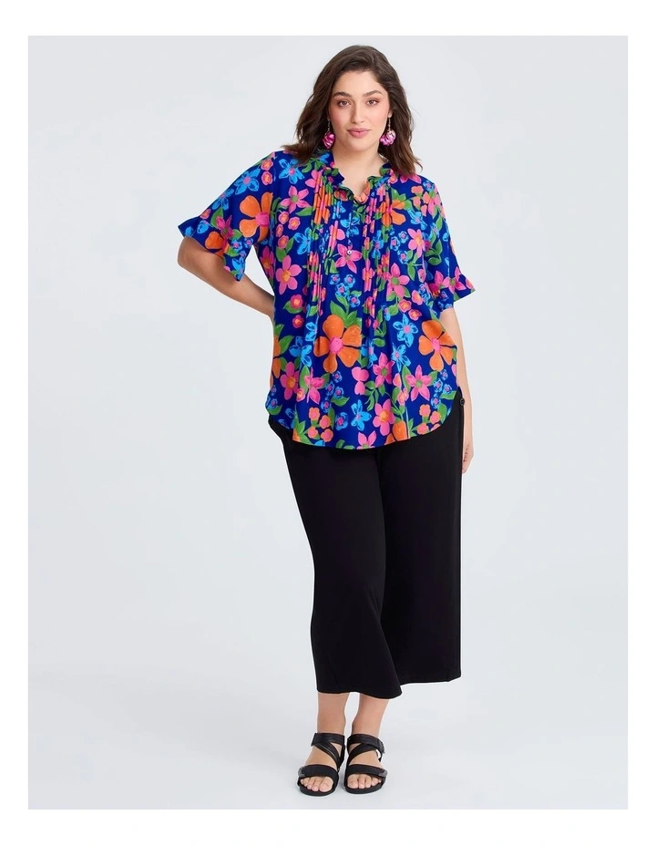 Shakira Pleat Top in Multi image 3