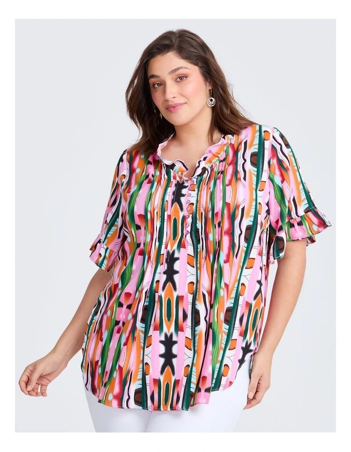 Shakira Pleat Top in Multi image 1