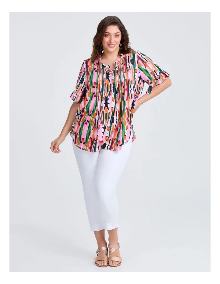 Shakira Pleat Top in Multi image 3
