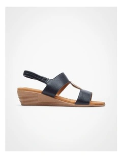 Ring Wedge Sandal in Black