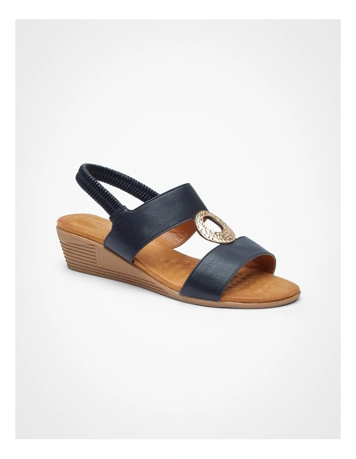 Ring Wedge Sandal in Black image 2
