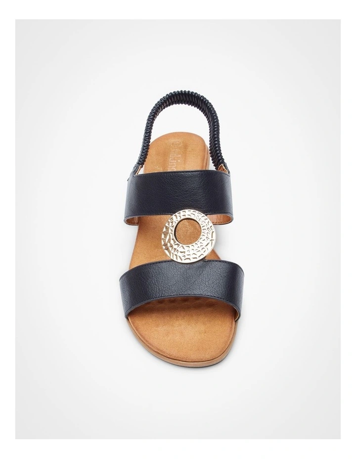Ring Wedge Sandal in Black image 3