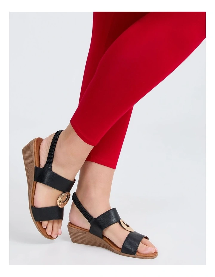 Ring Wedge Sandal in Black image 6