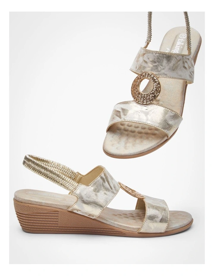 Ring Wedge Sandal in Metallic image 4