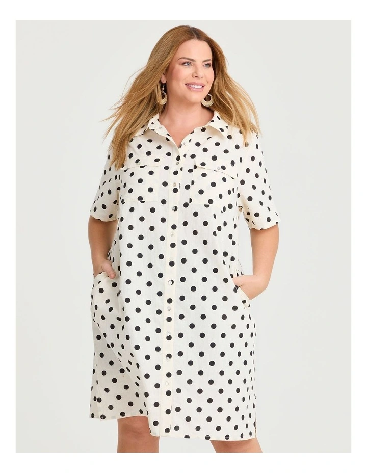 Cotton Linen Utility Dress Spot image 3