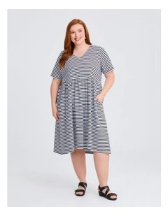 Sabina Stripe Dress Black