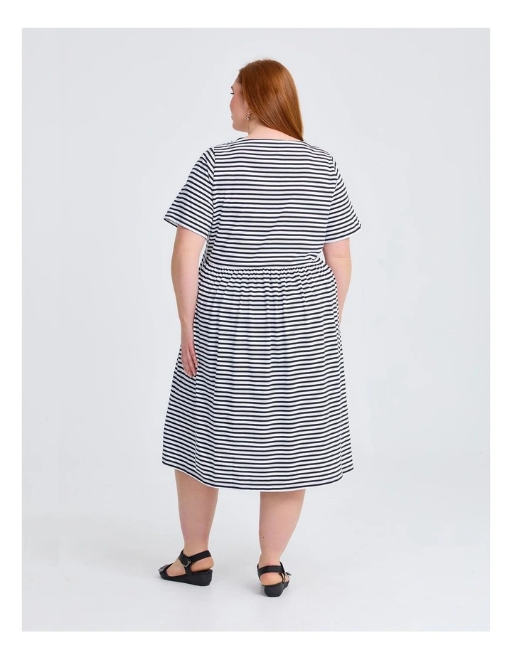 Sabina Stripe Dress Black image 2