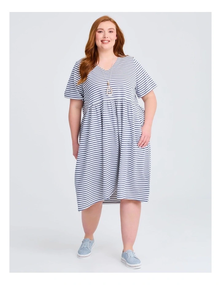 Sabina Stripe Dress Steel image 1