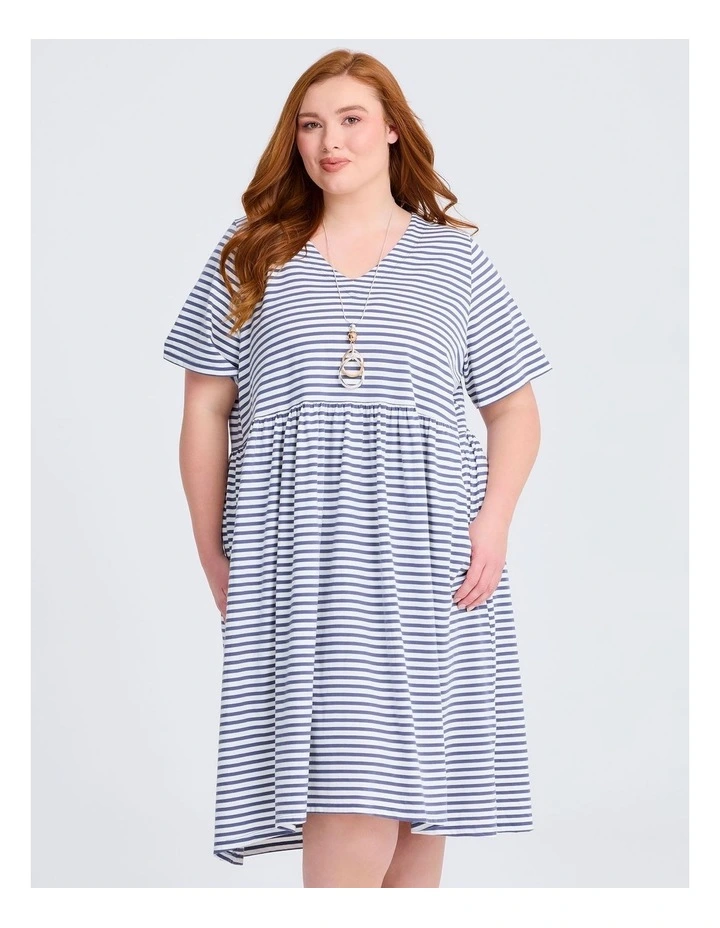 Sabina Stripe Dress Steel image 3