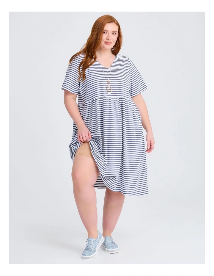 Sabina Stripe Dress Steel image 4