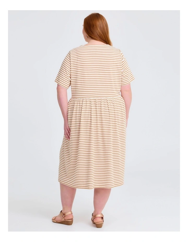 Sabina Stripe Dress Caramel image 2