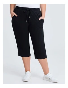 Crop Sweat Pant in Black