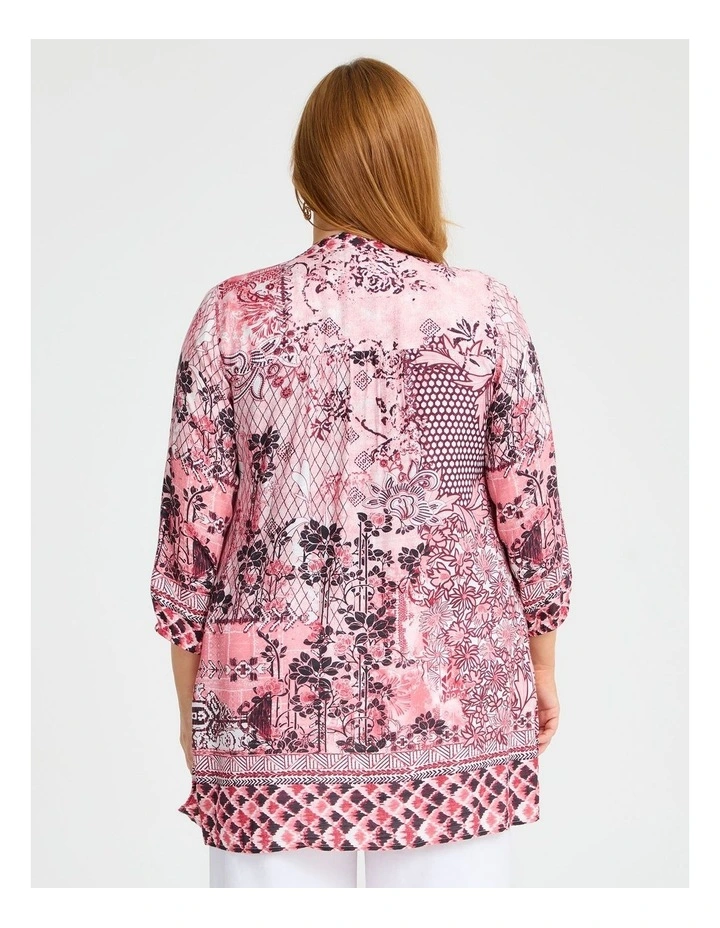 Charm Tie Detail Natural Shirt Print image 2