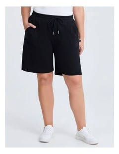 Pull On Sweat Short in Black