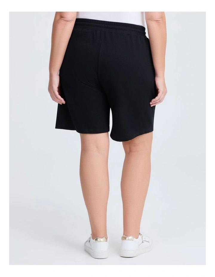 Pull On Sweat Short in Black image 2