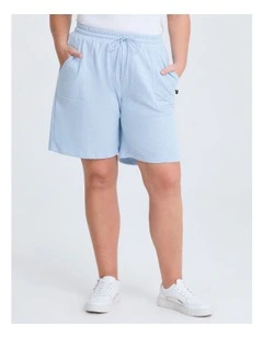Pull On Sweat Short in Ice Blue