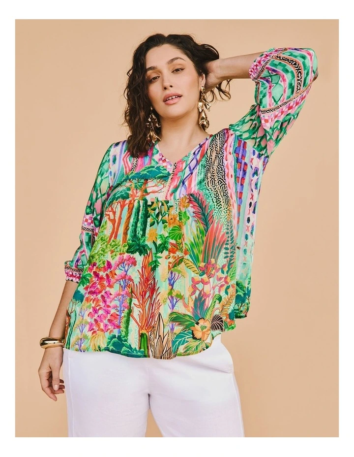 Natural Tropics Top Print image 3
