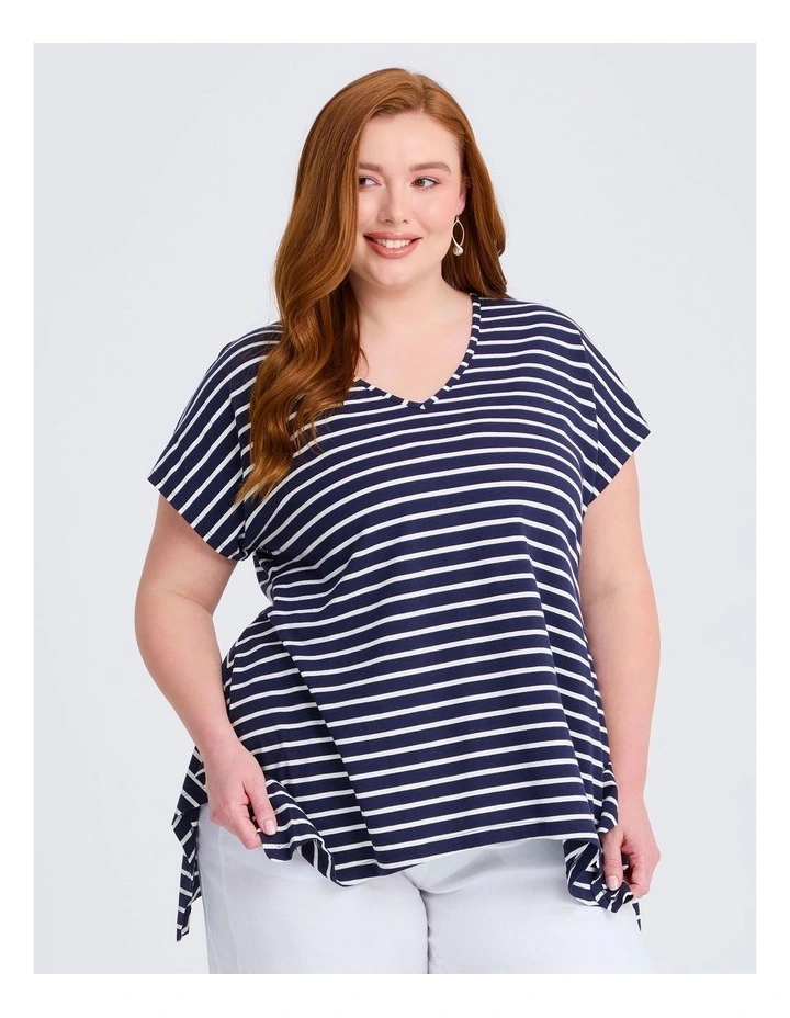 Brooke Stripe T-shirt Navy/white image 1