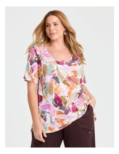 Petal Cotton Modal Slub Top Print