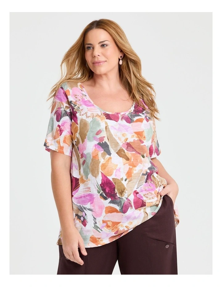 Petal Cotton Modal Slub Top Print image 1